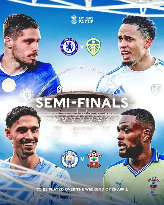 开云体育登录-足总杯半决赛对阵：曼城战南安普顿 切尔西对阵利兹联